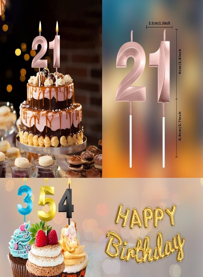 STARKET 21 Candle Number 21 Birthday Candles 21 Birthday Decoration for boy Girl (Rose Gold) - Image 2